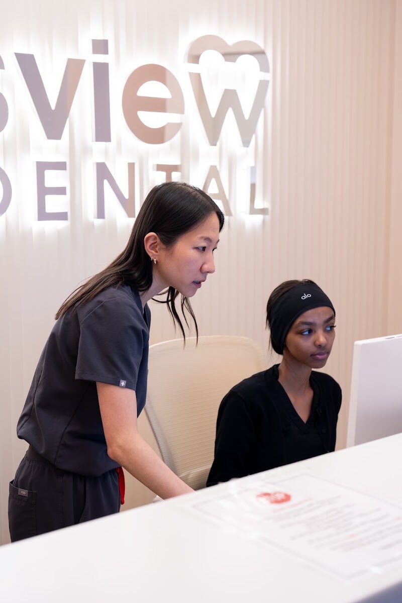 Kingsview Dental team at the front desk